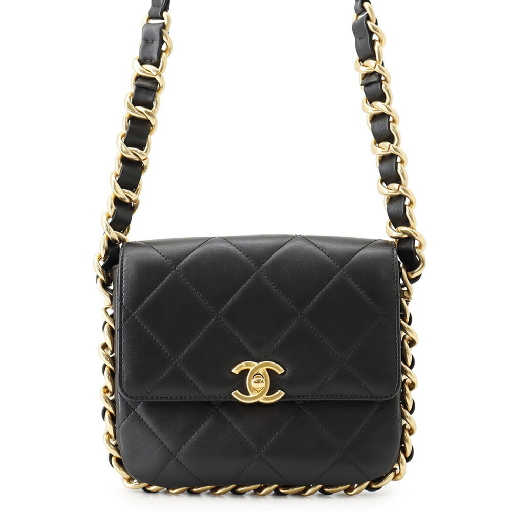 Chanel Chain Shoulder Bag Matelassé Small Coco Mark Lambskin AS2831 CHANEL Bl...